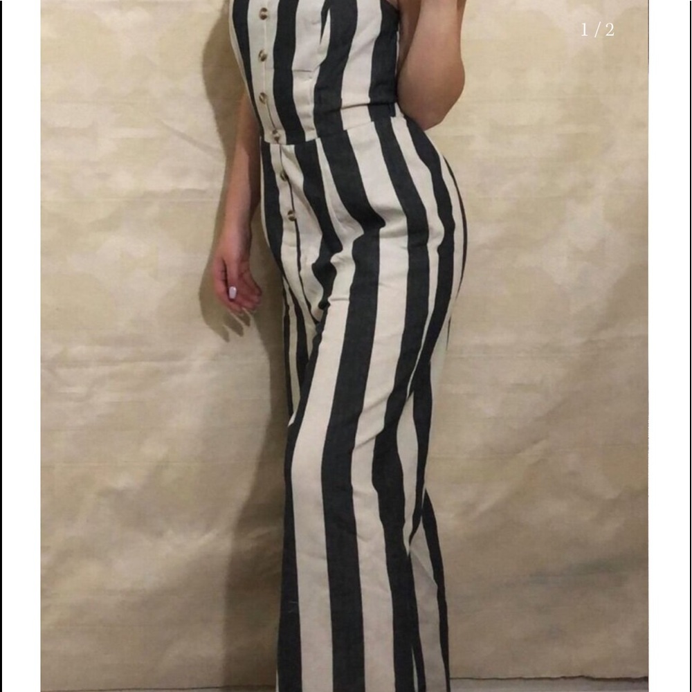 Navy/Ivory Striped Jumper